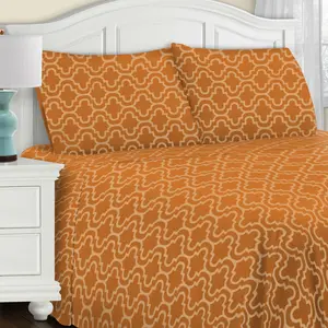 Superior Cotton Flannel Trellis Deep Pocket She et Set, Twin