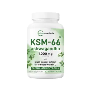 Micro Ingredients KSM-66 Ashwagandha 1,000mg Per Serving 120 Veggie Capsules