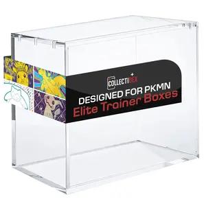 Collectidex ETB Acrylic Case Protector with 5x3mm Magnets Stackable ETB Case Compatible with PKMN ETB Elite Trainer Boxes