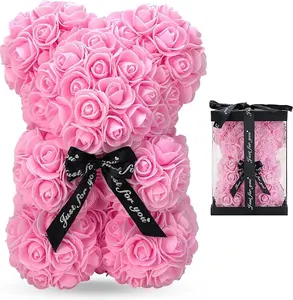 The Ultimate Romantic Gift 7 inch/4 inch Handmade Eternal Rose Bear with Luxury Gift Box Preserved Flower Teddy Bear for Mother's Day, Anniversary, Birthday, Valentine's Day,different colors to choose Pink, Purple, White, Blue, Green garlic grater plate o
