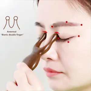 Nose Eyes Face Massager,Nose Eyes Facial Wood Manual Gua Sha Tool,Eye Facial Massager, Multifunctional Handheld Meridians Acupoint Massage Tool,1 Pieces