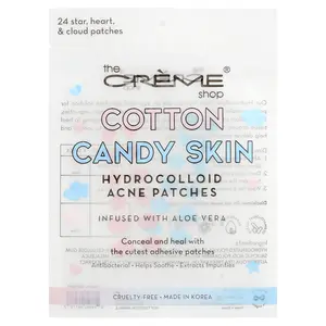 The Creme Shop Cotton Candy Skin, Hydrocolloid Acne Patches, Star, Heart & Cloud, 24 Patches