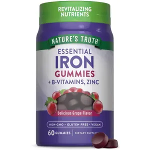 Iron with B-Vitamins and Zinc Gummies | 60 Grape Flavor Gummies
