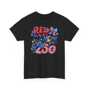 Red White & 250 Graphic Tee | Patriotic 4th Of July T-Shirt - NEW