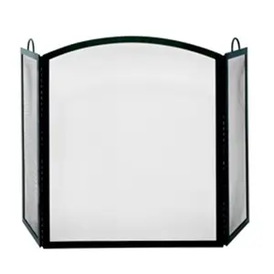 212 MAIN 3-Fold Black Wrought Iron Large Room Divider Screen, Indoor Use