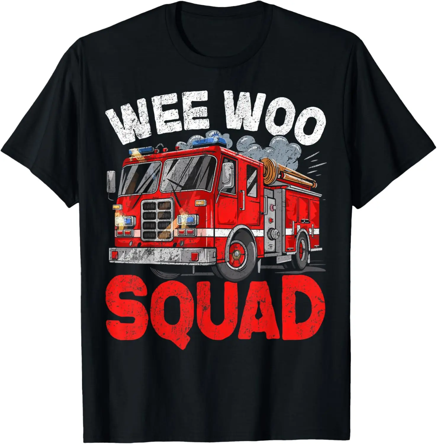 100% Cotton Wee Woo Squad Funny Firefighter Fire Truck Fireman Men Women T-Shirt