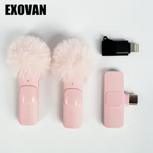 Wireless Microphone for iPhone/Smartphone,  Microphones with Clearer Audio for Video Recording, Interview, Vlog，Noise Reduction Device Noise Cancellation Stereo Wireless vlogging tools handheld mic microfono minimic