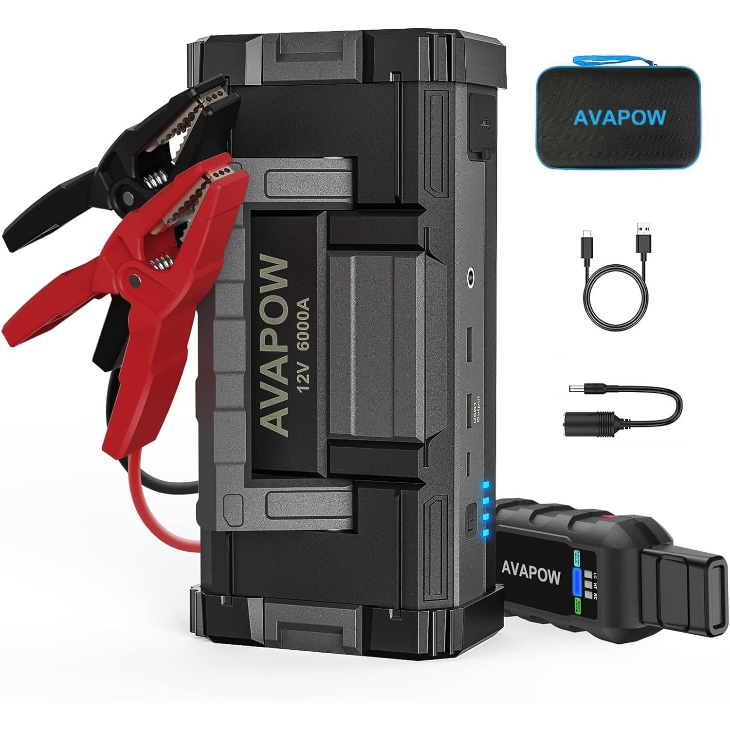 6000A Jump Starter,24000mAh Car Battery Jump Starter with LED Display,All Gas or Upto 12L Diesel,12V Jump Pack with Battery Booster with Built-in LED Light,dealsforyoudays