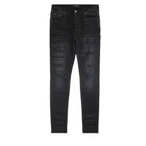 987841 Amiri Logo Appliqué Jean Aged Black