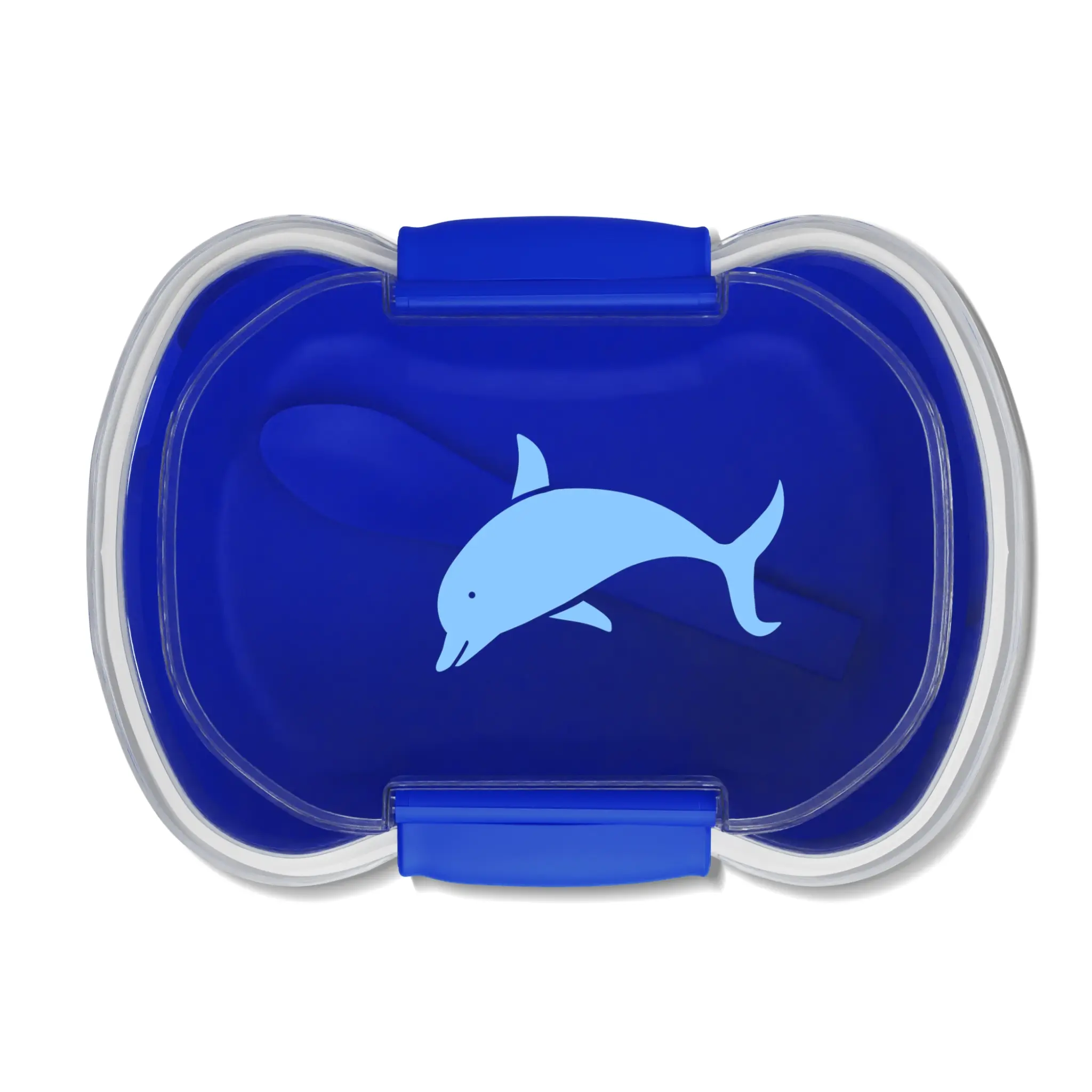 Eco-Friendly Two-Tier Bento Box for Kids, Lunchbox, Meal Prep Container, School Lunch, Blue Dolphin Design