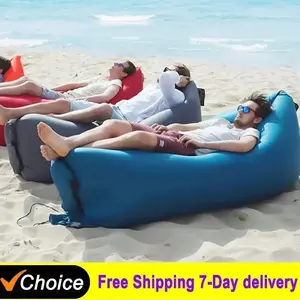 Outdoor Portable Inflatable Sofa Inflatable Outdoor Air Sun Inflatable Lounger Blow Up Chair Bag Banana Camping Air Bed Beanbag