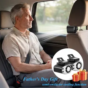 【3-Day Delivery】Father's Day Gift  Joytutus 2026 Summervibes Car Clip-On Fan with LED Display, 360° Rotation, 100 Adjustable Speeds, USB Rechargeable, 16℃ Semi-Cooling, Wide Clamp, 20Hr 3000mAh Battery, Personal Automotive Cooling Fan