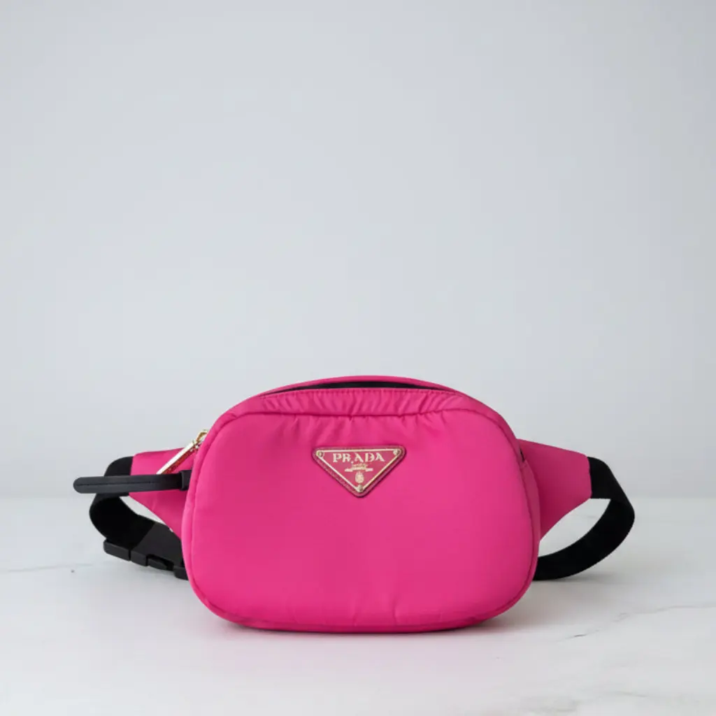 Pre-owned PRADA FINAL SALE Belt Bags Puffer Tessuto Nylon Hot Pink Bumbag ✨Vault Drop✨ Limited Time Only ⏳