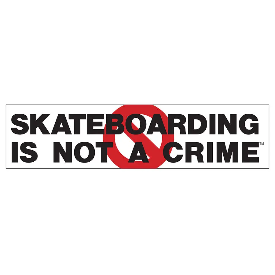 Graphic Slogan Sticker "Skateboarding is not a crime", 10in Men's Bullet Style Decal for Cars & Skateboards, Stickers