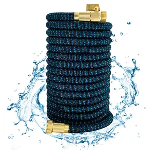 Garden Hose (1 Count), Expandable, Retractable, Kink-free Water Hose with 3/4'' Solid Brass Fitting Connectors for Yard Watering & Washing, Durable Gardening Flexible Hose, Expanding Garden Hoses