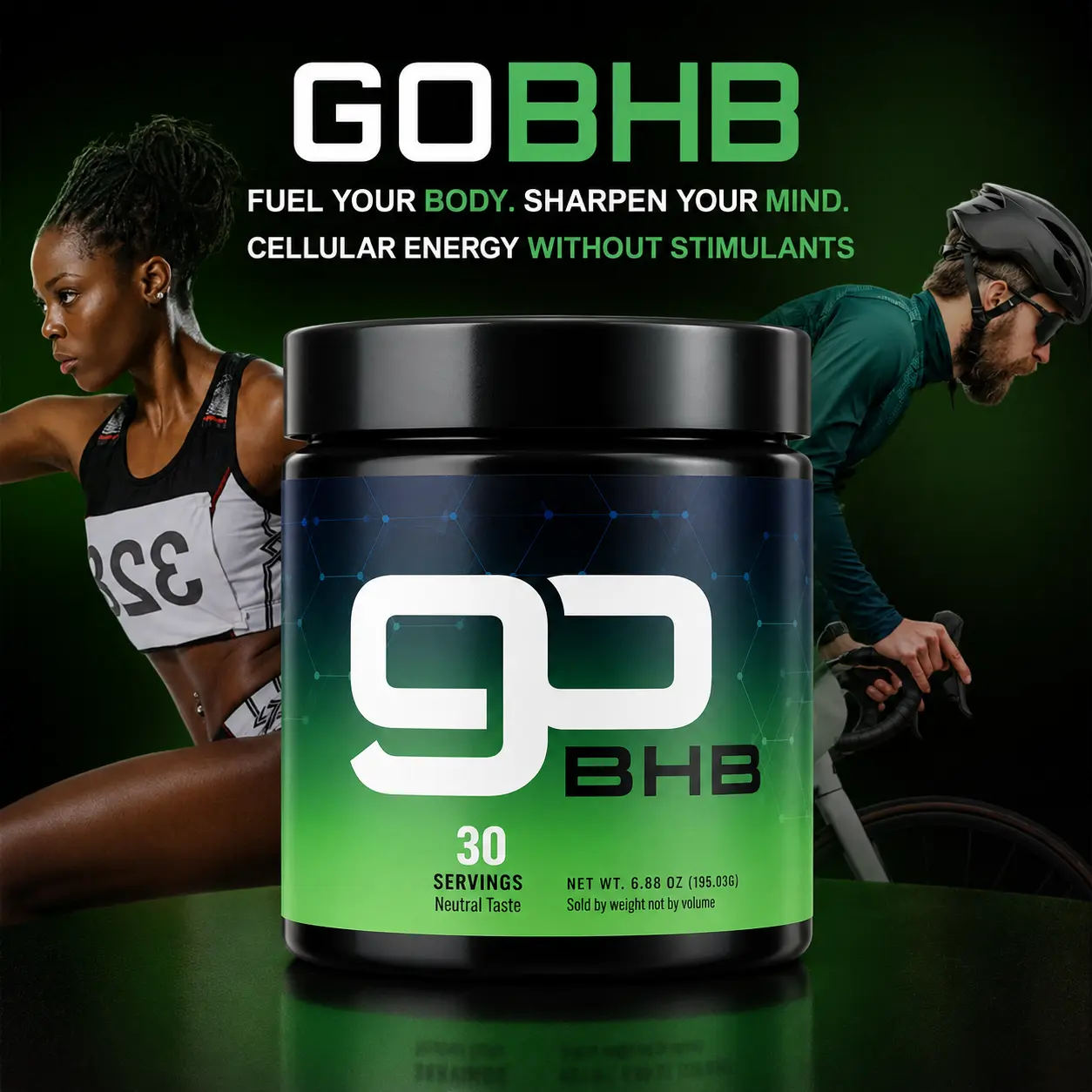 CleanForm Nutrition goBHB Ketone Powder | Dietary Supplement with BHB Salts | Caffeine Free Neutral Flavor Powder
