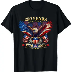 250 Years American 1776 2026 250th 4th July Independence Day T-Shirt