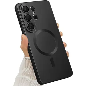 Magnetic Case for Samsung Galaxy S26 Ultra S26 Plus S25/S24/S23/S22 Ultra Plus, Slim Soft Silicone Bumper, Shockproof Protective Cover, Cute Matte TPU Design, MagSafe Compatible, Camera Lens Protection Phone Case for Women & Men