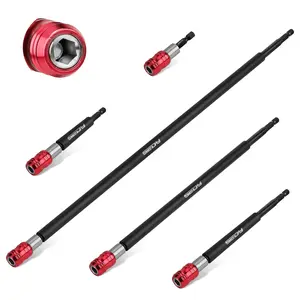 【Black Friday】Magnetic Screwdriver Bit Holder Set: 5-Piece 1/4 Inch Hex Shank Quick Release Extension Adapter | Super Straight Durable CR-V Steel | Universal Fit for Impact Driver Bits | 2", 4", 6", 12", 17" Long, TikTokShopBlackFriday Tool Accessories