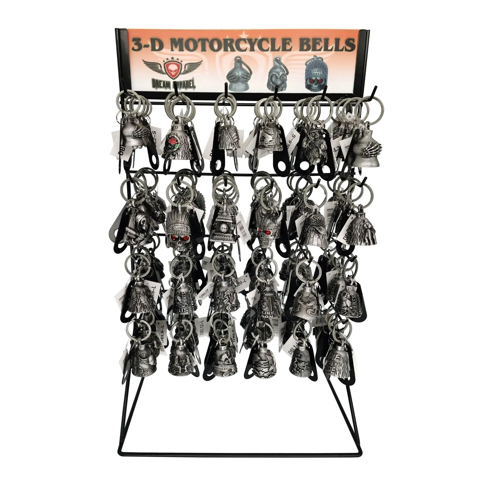 Dream Apparel 96 pcs Motorcycle Bells Set for Biker Rider, Riding Accessories Drive Away Gremlins Road Demon Spirit Bell for Good Luck, Motorcycle Gift Charm