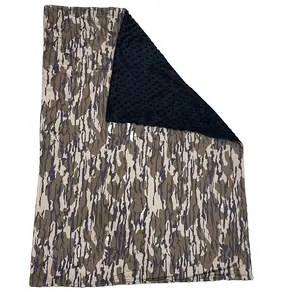 Newborn baby blanket camo brown minky blanket outdoor hunting blanket