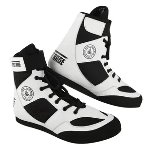 First Rage Boxing Shoes for Men & Women Lightweight Mesh Combat Training Boots Durable PU Leather Non-Slip Rubber Sole Reinforced Toe & Heel Protection