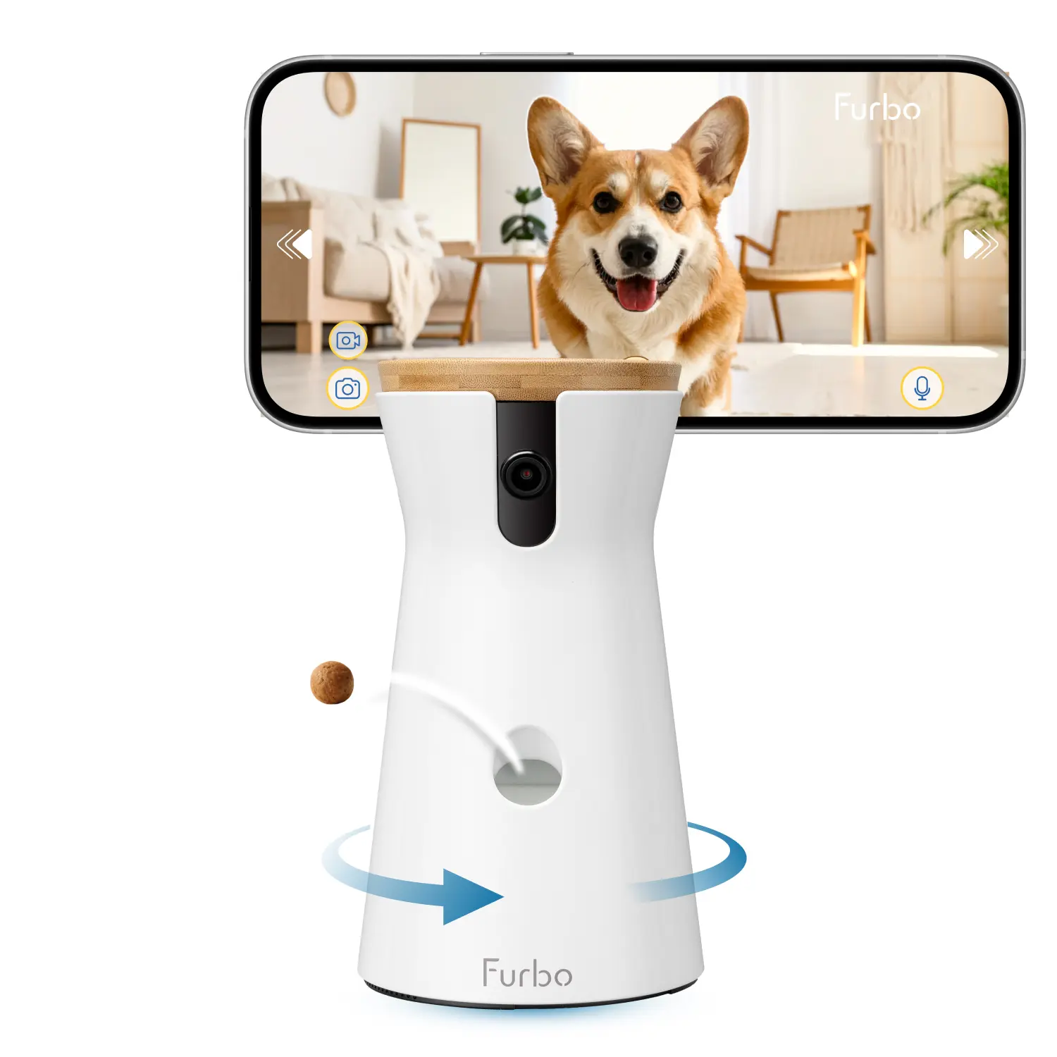Furbo 360° Dog Camera: Standard See, Talk, & Toss Features, No Subscription Needed. Best AI Pet Camera. See your puppy or animal when you're away from home
