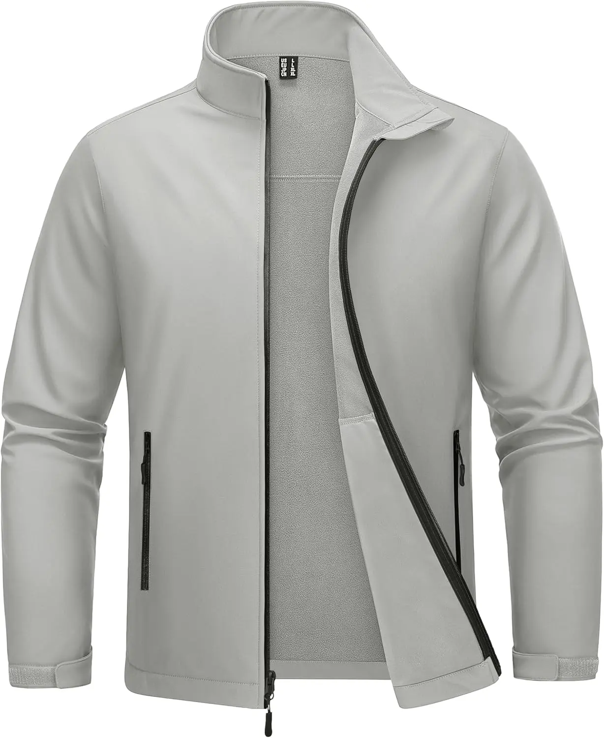 Men's Fleece Lined Softshell Jacket Lightweight Waterproof Windbreaker Zip Up Winter Rain Coat Tactical Hiking