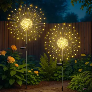 Solar Firework Lights Outdoor Landscape Lighting, Garden Yard Decorations, Set of 2, Energy Efficient, Perfect for Festive Occasions