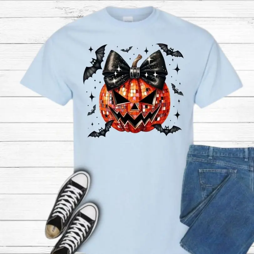 Halloween Bag 3 T-shirts with adorable Cow Designs, Ghosts, Pumpkins, and Scary for Theme Graphic Tees. Shortsleeve, comfortable trendy spooky season  halloween Top Womenswear Casual cute Tshirt Round Neck Streetwear