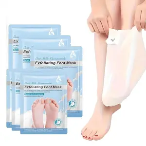 Foot Peel Mask (6 Pack), Exfoliating Foot  Dry Cracked Feet, Dead Skin Callus Remover, Foot Exfoliator for Baby Soft Feet (Goat Milk)