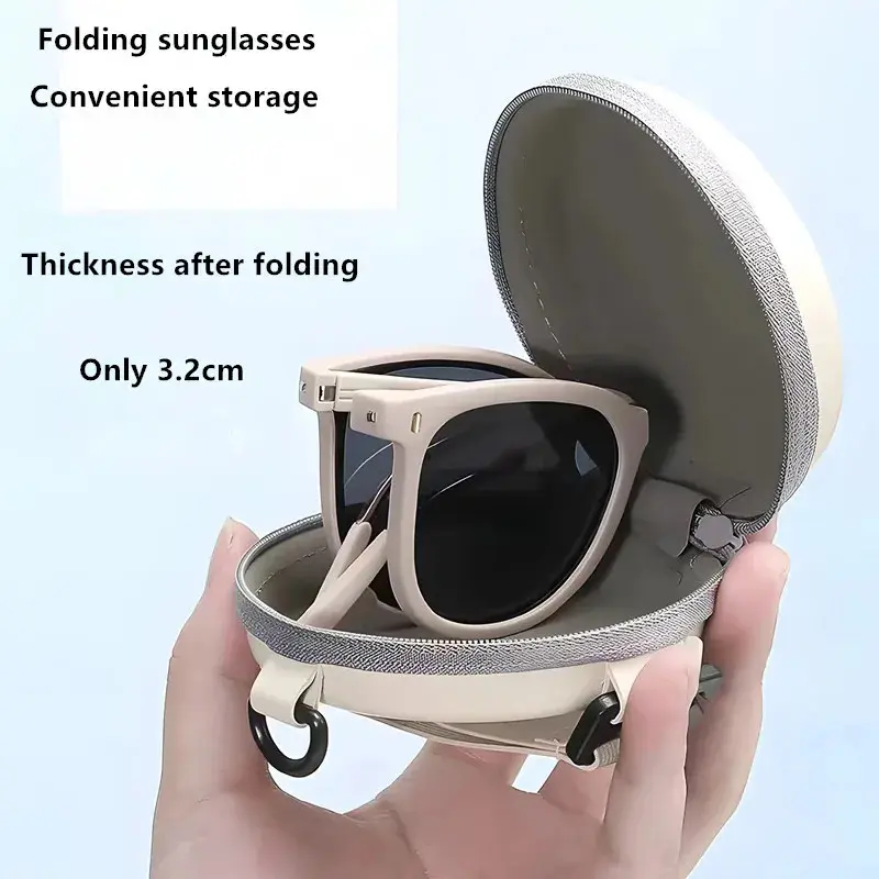 Unisex Fashionable 2026 New Folded Sunglasses with Compact Folded Frame, Anti-UV Lenses, Black/Brown Tints for Outdoor Driving Use (Party Hats, Masks & Accessories Category), Anti-Uv Glass