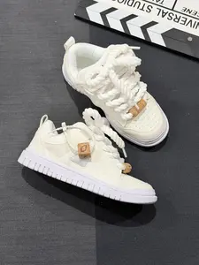 Men's Canvas Shoes, Fashionable Solid Low Top Sneakers Walking Shoes, Casual Round Toe Flatforms, Durable Rubber Sole, All Seasons Wear, Sports Shoes