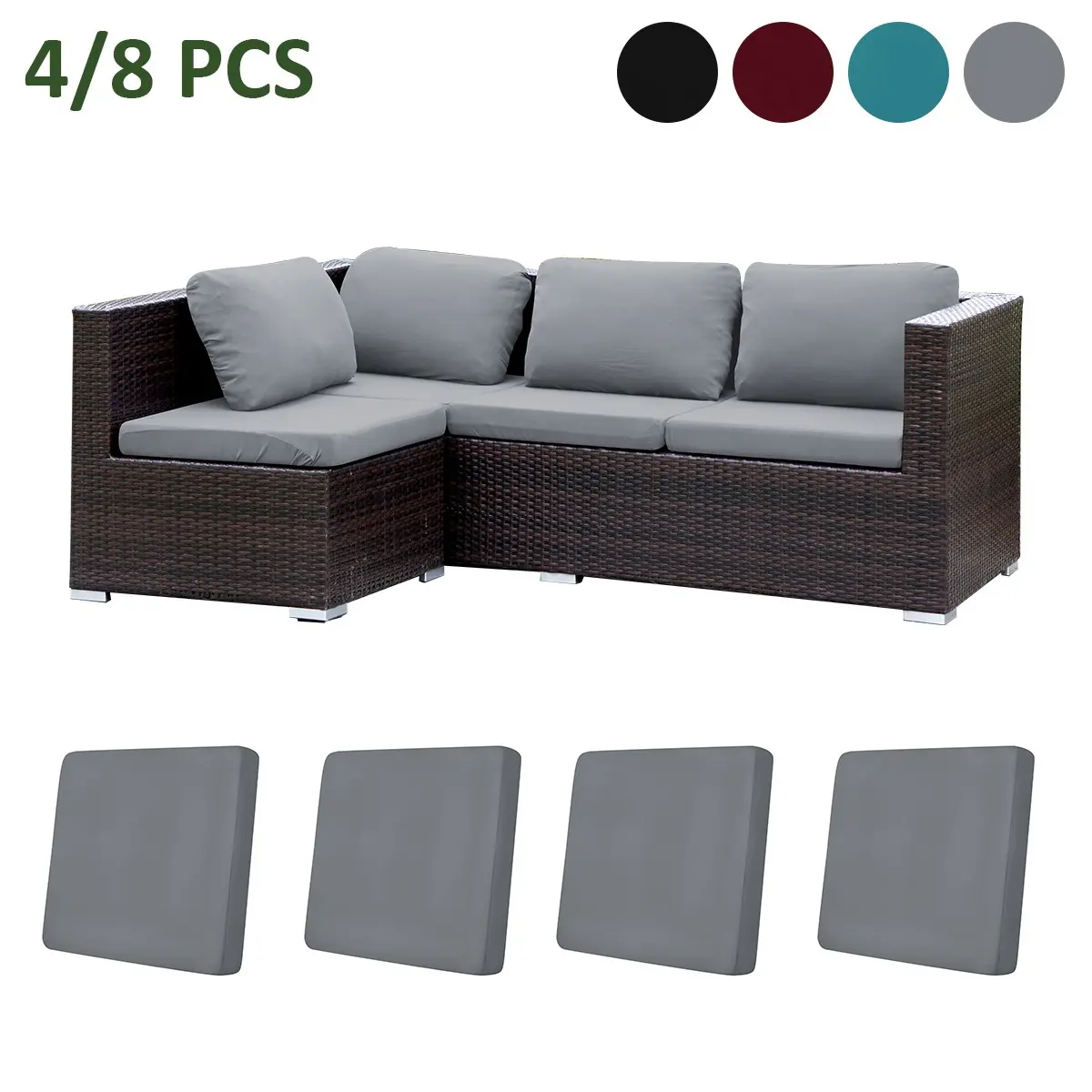 Stretchy Fit Sofa Cushion Covers Set, Easy Washable Single Seat Couch Protectors, Multiple Colors Available, Ideal for Home Hotel Dorm
