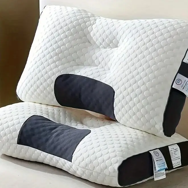 Buy 1 Get 1 Free (Total 2pcs) C-Shape Anatomical Neck Pillow - Soft Knitted Couple Pillow, Adjustable Ergonomic Orthopedic Contour Support, High-Quality Core, Removable Cover for Sleeping Comfort, Anatomical Neck Pillows, C-Shape Neck Pillows