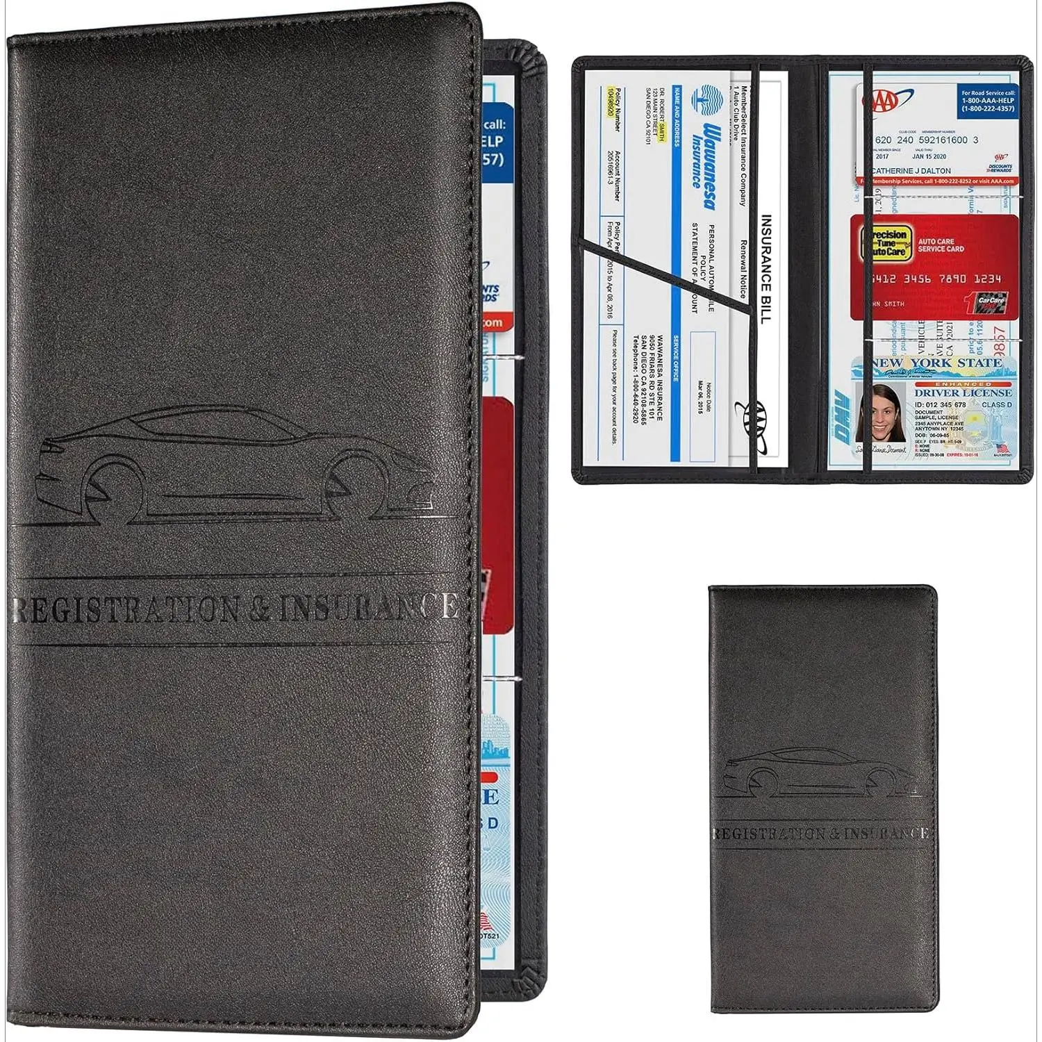 Car Registration & Insurance Card Holder, Magnetic Closure Vehicle Organizer, Car Essential Document Wallet, Spring Gift, for Pokemon Cards Holder, Compact Car Accessories, Essential for Owners, Chic, Unisex tiktokshopbacktoschool