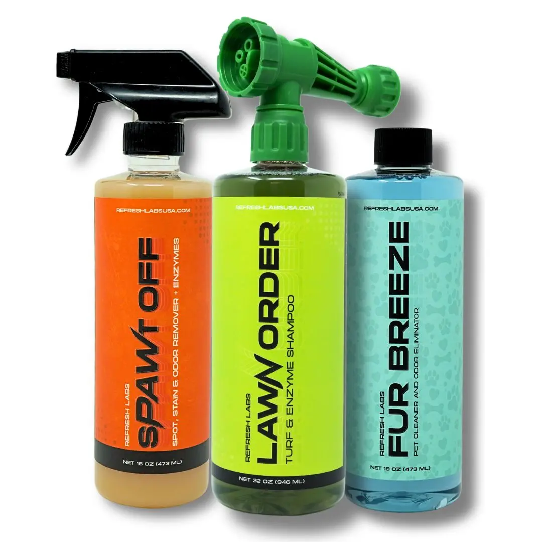 Pet Odor Reset Kit – Indoor & Outdoor Enzyme Cleaner for Dog & Cat Odor | Turf, Floors, Furniture & Home Odor Eliminator Odor Destroyer