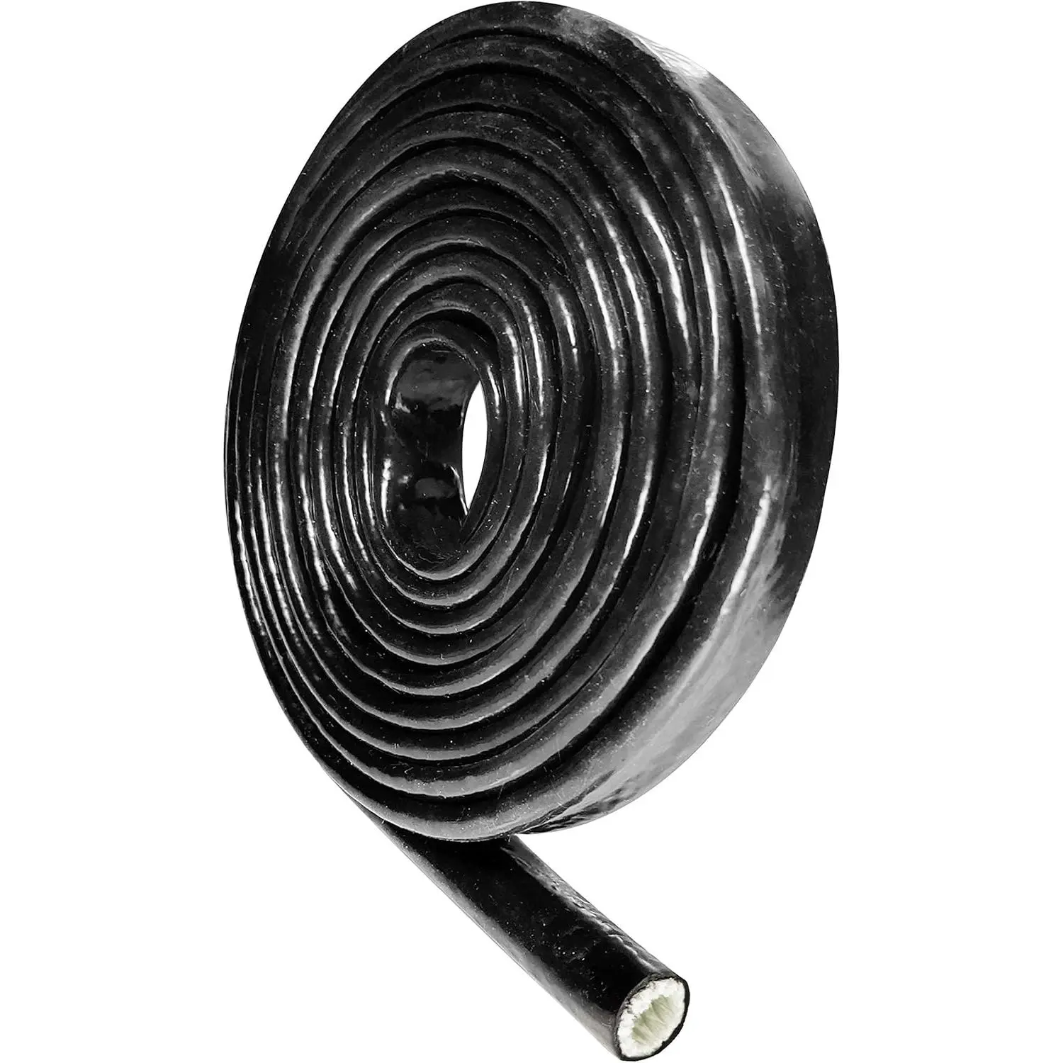 1" ID Heat Shielded Fire Thermo Armor Fire Sleeve  Coated Fiberglass for Hose Lines & Electrical Wiring Black, 3