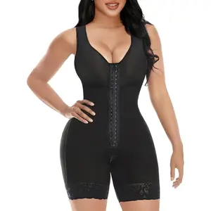Fajas Colombianas Shapewear for Women Tummy Control Post Surgery Full Body Shaper Butt Lifter with Zipper Crotch