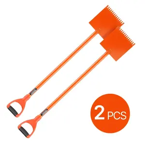 Shingle Shovel 2 Pack With D-Grip Handle Roof Ripper, Durable Steel Construction, Lightweight Orange Roofing Tool For Shingle Removal, Roof Maintenance, Construction And Home Improvement Projects, Ergonomic Grip