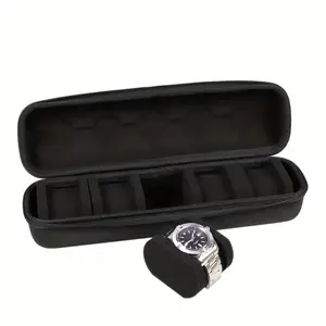 Hard Shell Watch Box Storage Case with Soft Padding, 5 Slot Watch Organizer, Portable Travel & Home Use, Unisex Design, Watch Storage Boxes