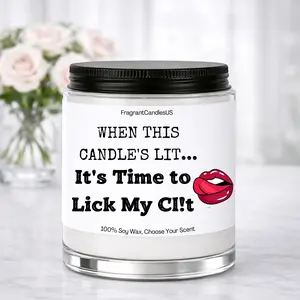 FragrantCandlesUS Hand-Poured Scented Fragrance Candle - Decorative Wax, Vanilla Coconut Aroma, Cotton Wick, Room Freshener - Naughty Gag Gift for Spouse, Romantic Anniversary Home Decoration Item