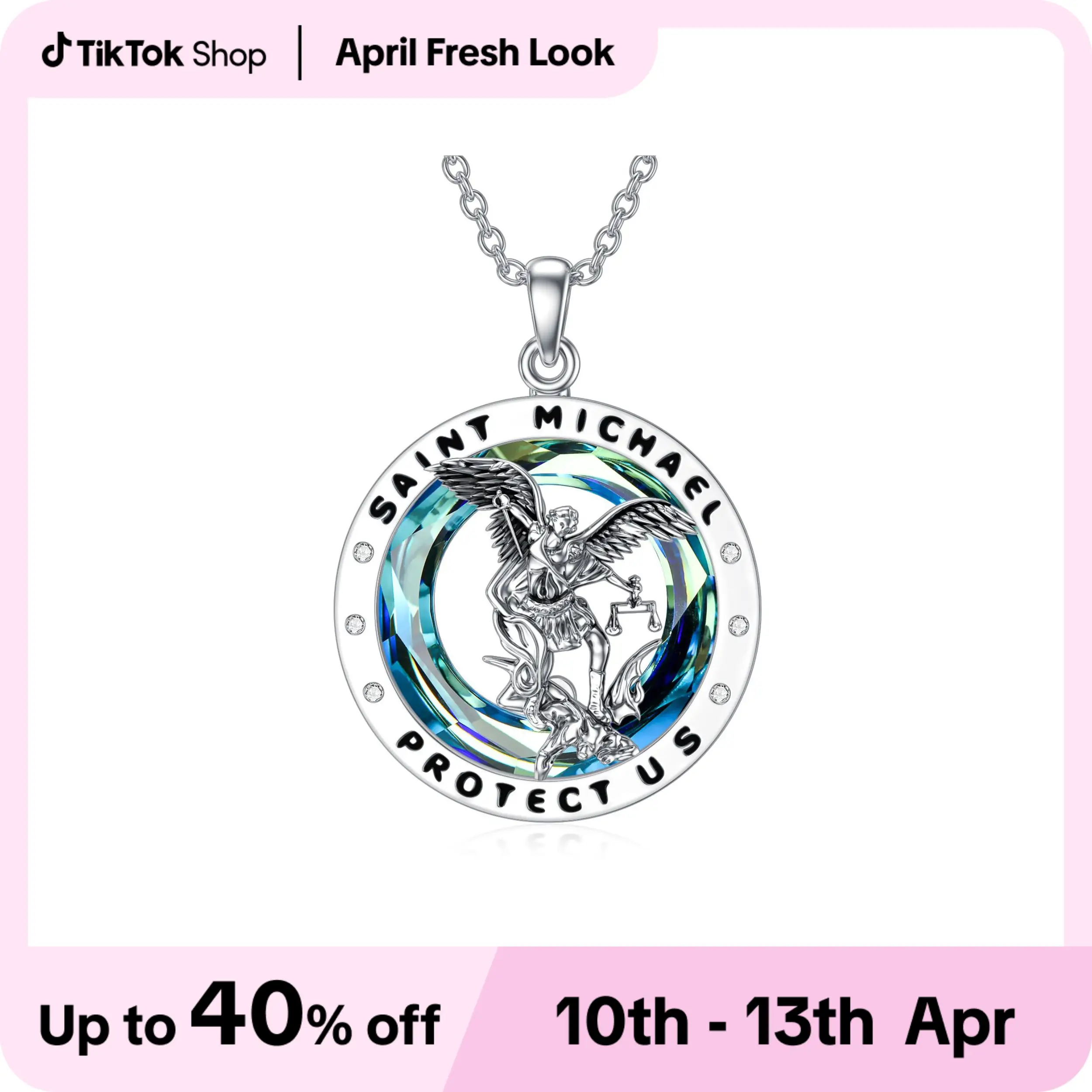 925 Sterling Silver Saint Michael Patron Necklace Amulet Necklace Religious Jewelry for Men Women