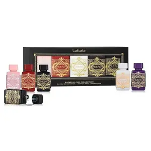 Lattafa Bade'e Al Oud Collection Mini Unisex Luxurious Perfume Gift Set, 5×5ml Intense EDP with Earthy Woody Scent, Fragrance Warmth & Long Lasting Perfume