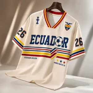 Ecuador-Inspired Custom Number Mesh Jersey – Vintage Andes Game Day Shirt, Unisex Festival Outfit