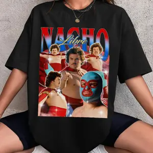Nacho Libre Tee, Jack Black Retro Vintage Graphic Shirt, Comedic Actor Bootleg Sweatshirt Hoodie