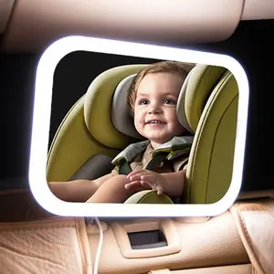 LED Baby Car Mirror – Voice Control + Soft Light + Acrylic Surface