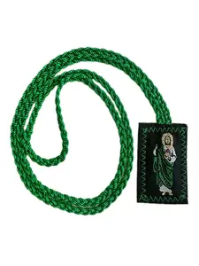 San Judas Tadeo Embroidered Necklace, 2025 New Style Catholic Necklace, Fashion Jewelry Accessories for Women & Men, Cross Charm Necklace, Cross Chain Design