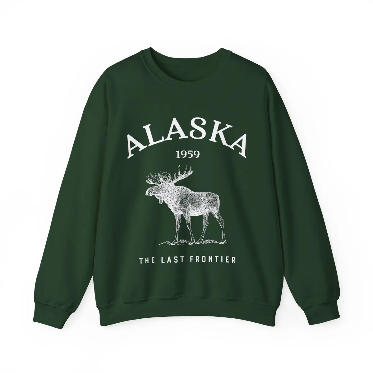 Alaska Moose Hooded Sweatshirt, Unisex Alaska Pullover State Shirt Gift, The Last Frontier Cotton Menswear