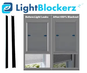 2 Pack LightBlockerz Midnight Black 30" L-Shaped Light Blocking Strips for Windows Solid 100% Blackout Solution Eliminate Light Leaks Easy Install